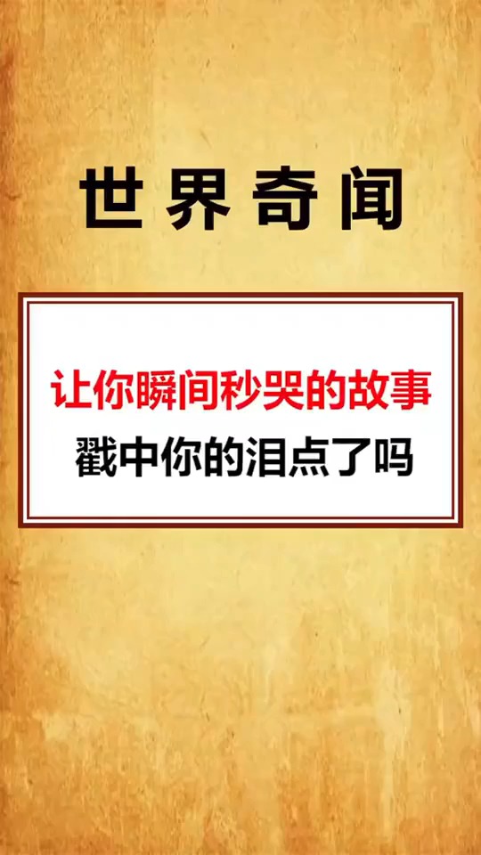 让你瞬间秒哭的故事戳中你的泪点了吗