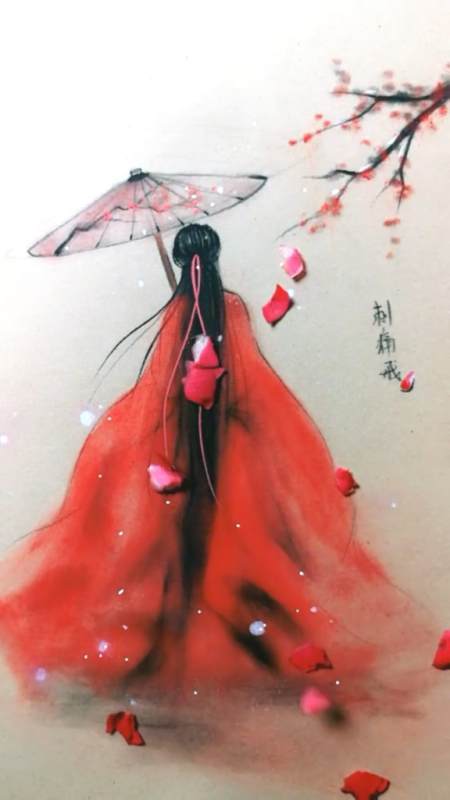 画画原来如此简单教你画古风美女虽然只是背影但已经足够美丽