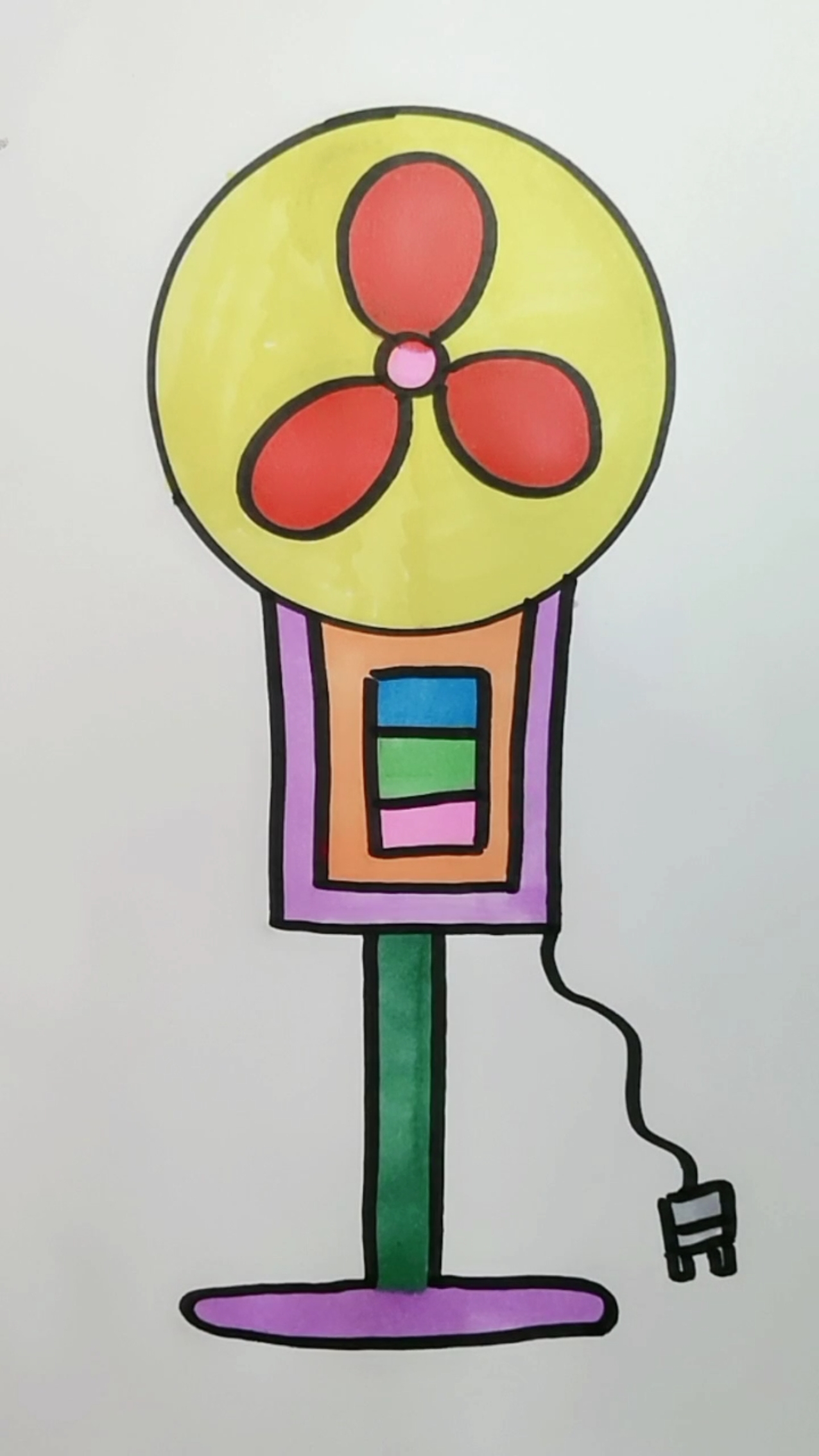 简笔画#夏日必备电风扇