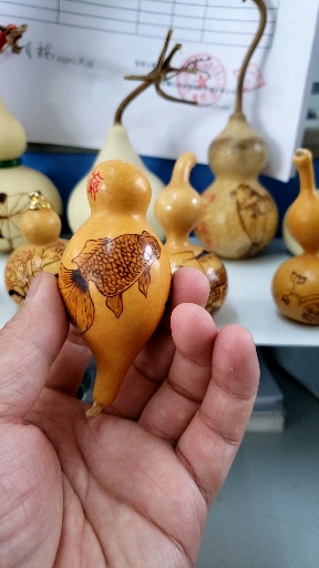 烙画葫芦~年年有余  包浆完工