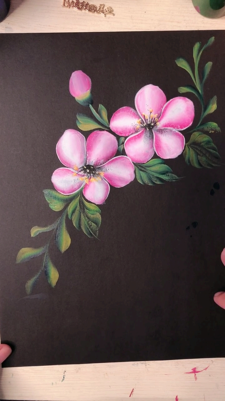开学季#五瓣花圆笔彩绘
