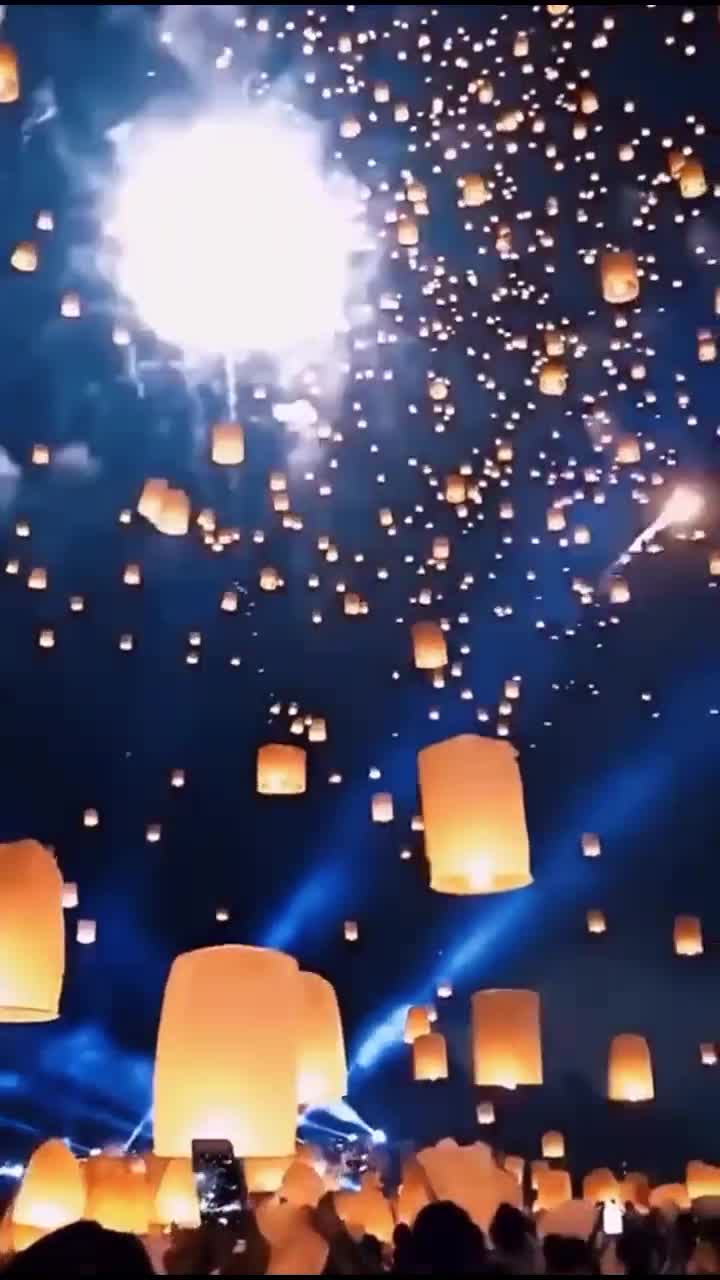 为你明灯三千为你花开满城祝见者万事顺意孔明灯许愿