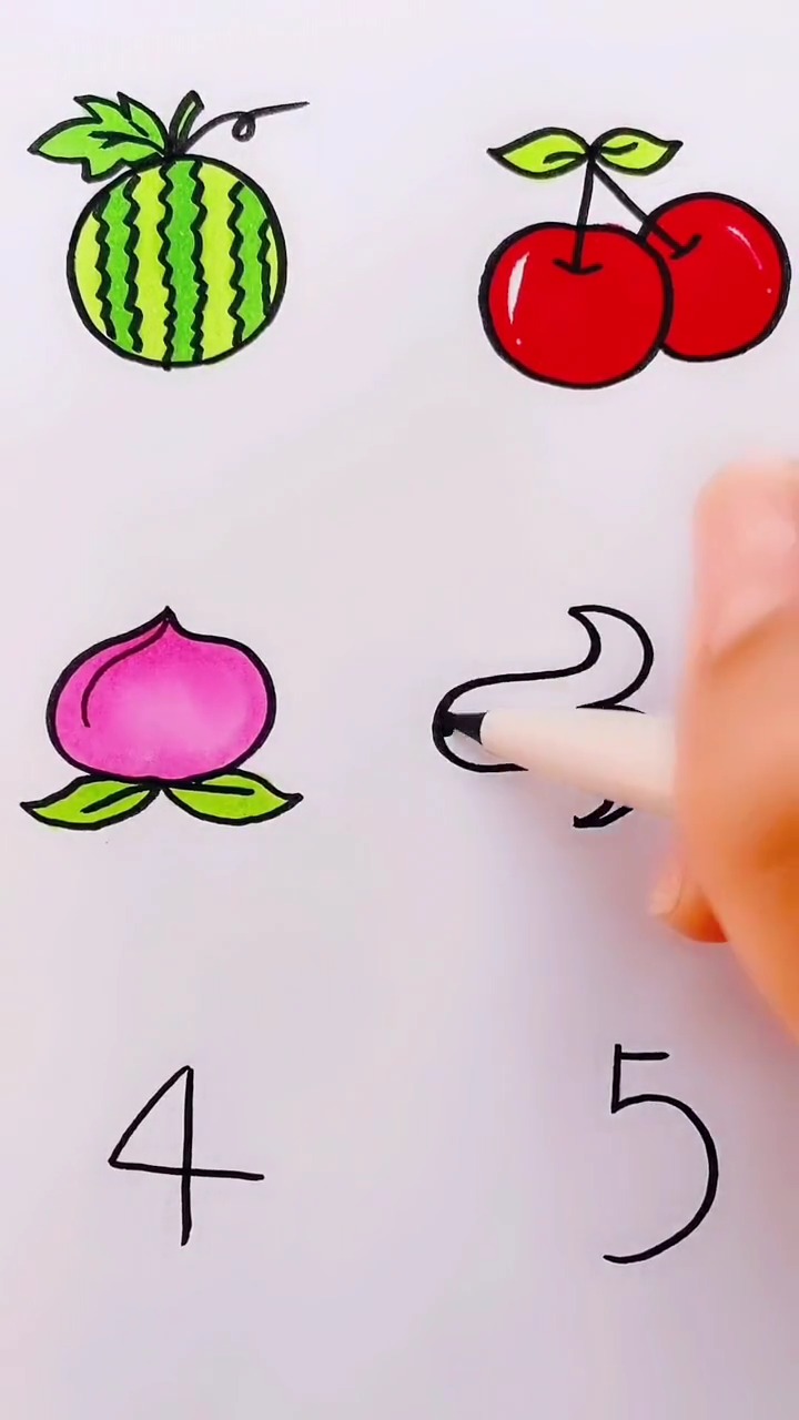 数字画水果,你喜欢吃哪种