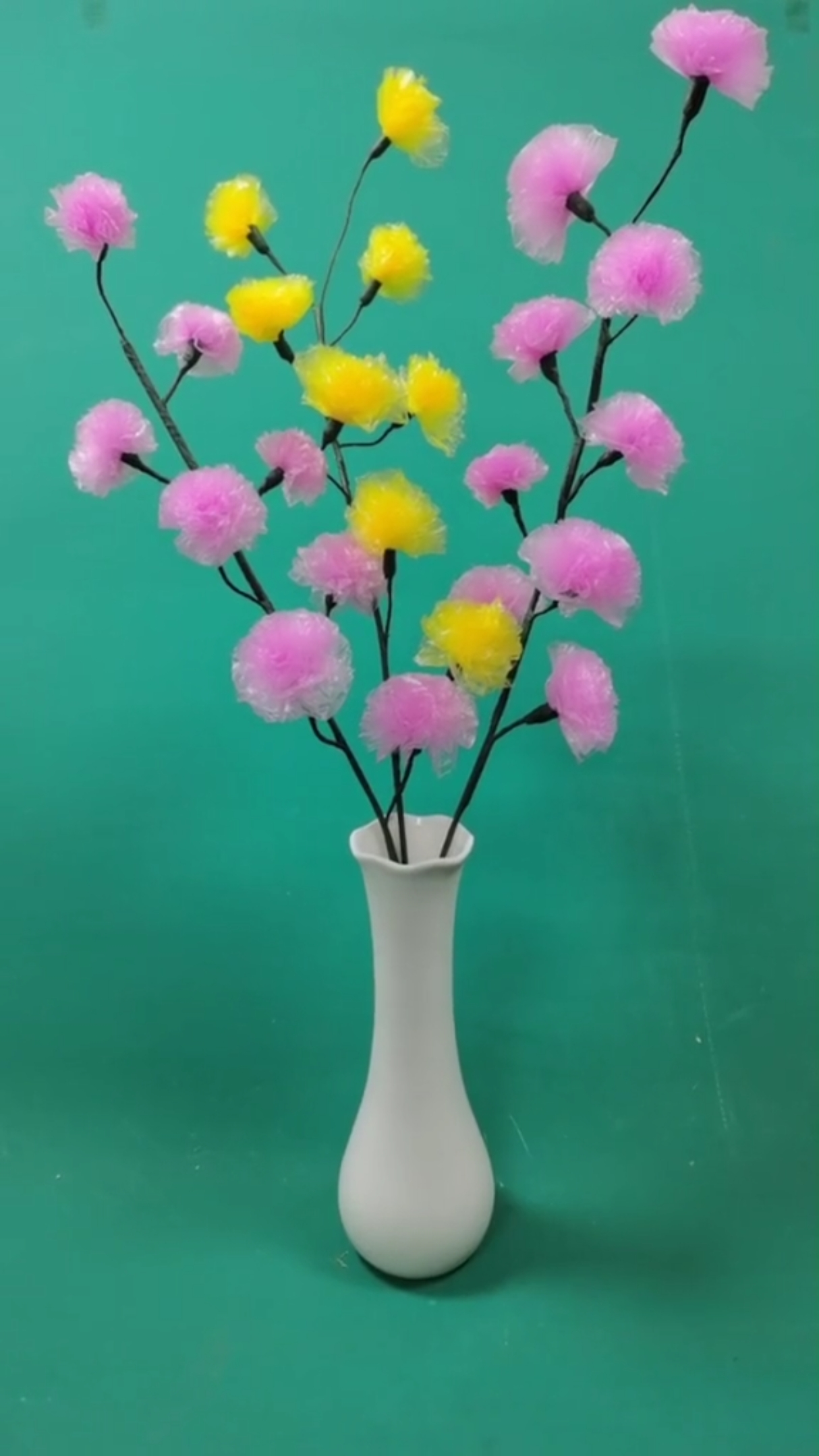 嗯,在家无聊用垃圾袋做束花吧.