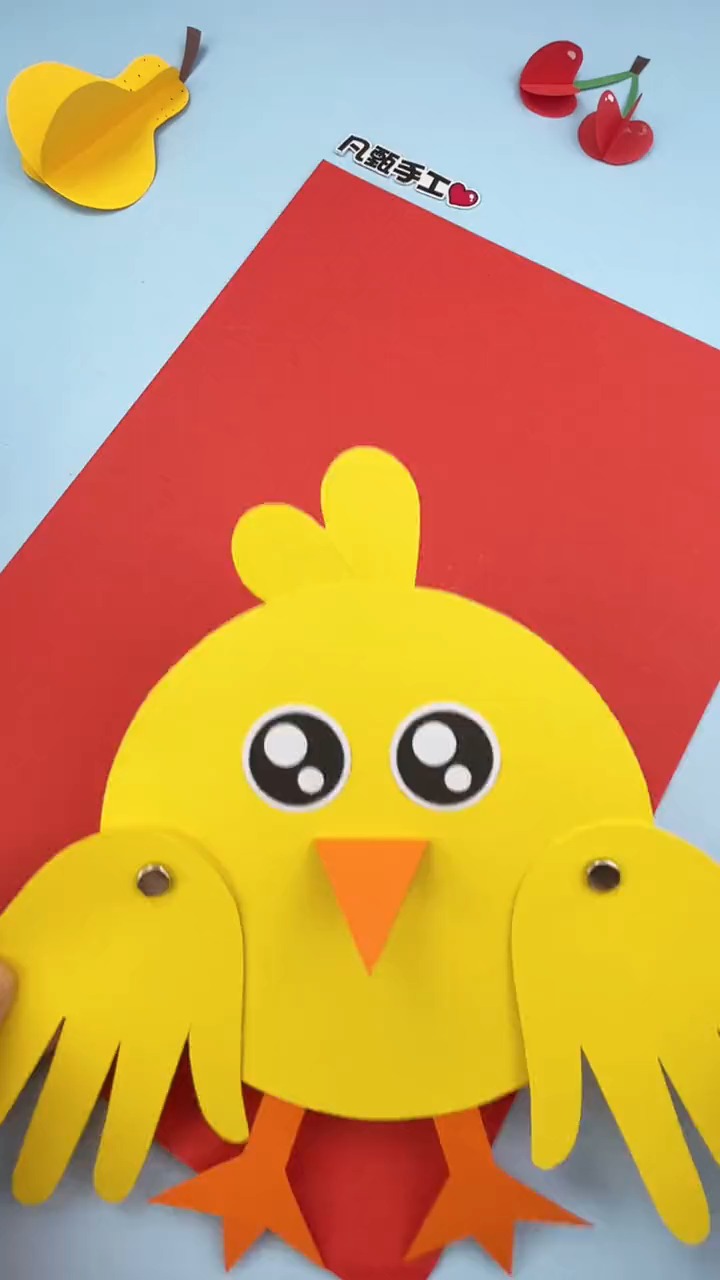 手工制作#用小手掌做摇摆小鸡!