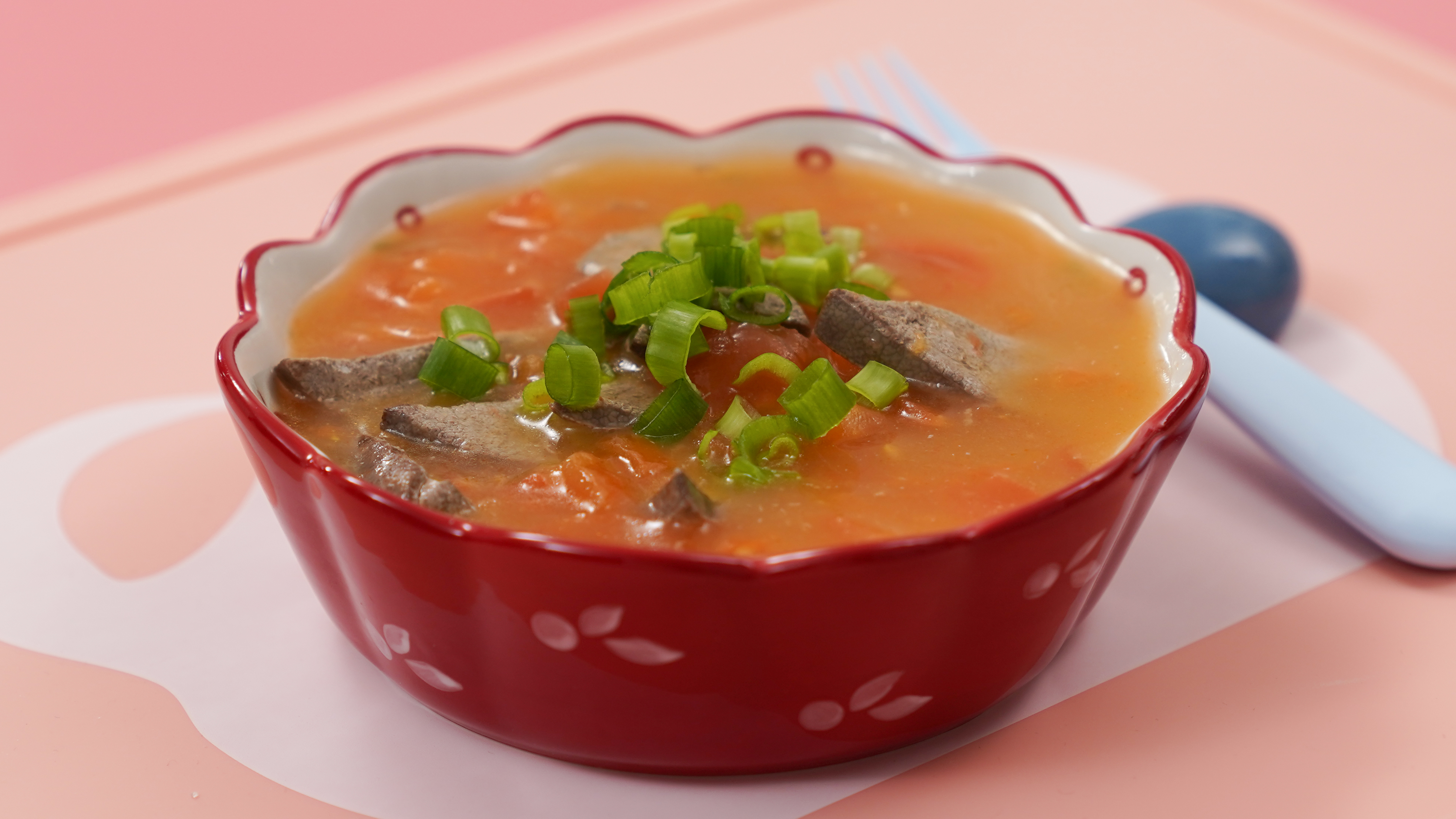 营养师推荐19月龄辅食,番茄猪肝汤,可有效补血补铁-度小视