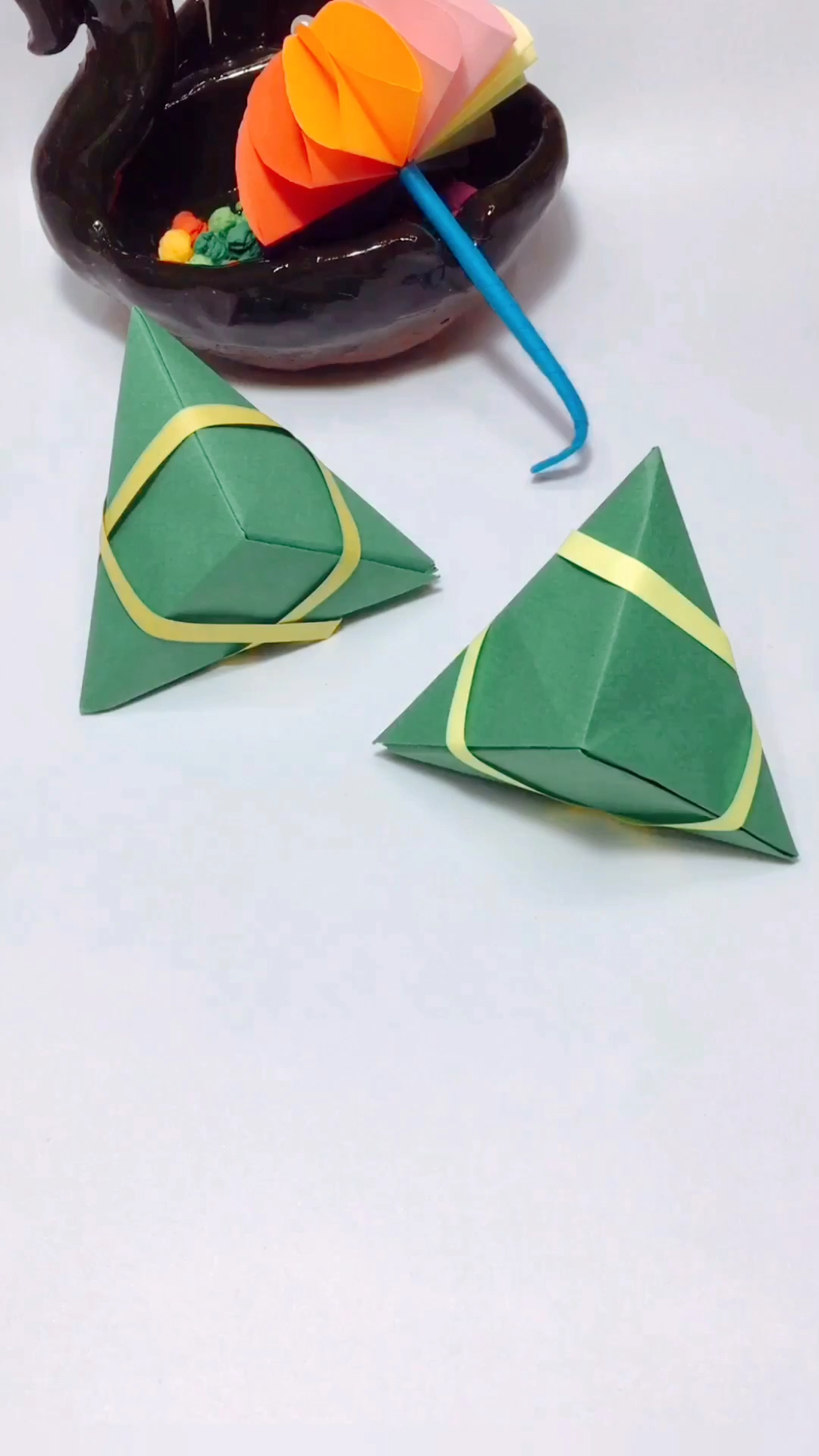 幼儿园粽子折法简单图片