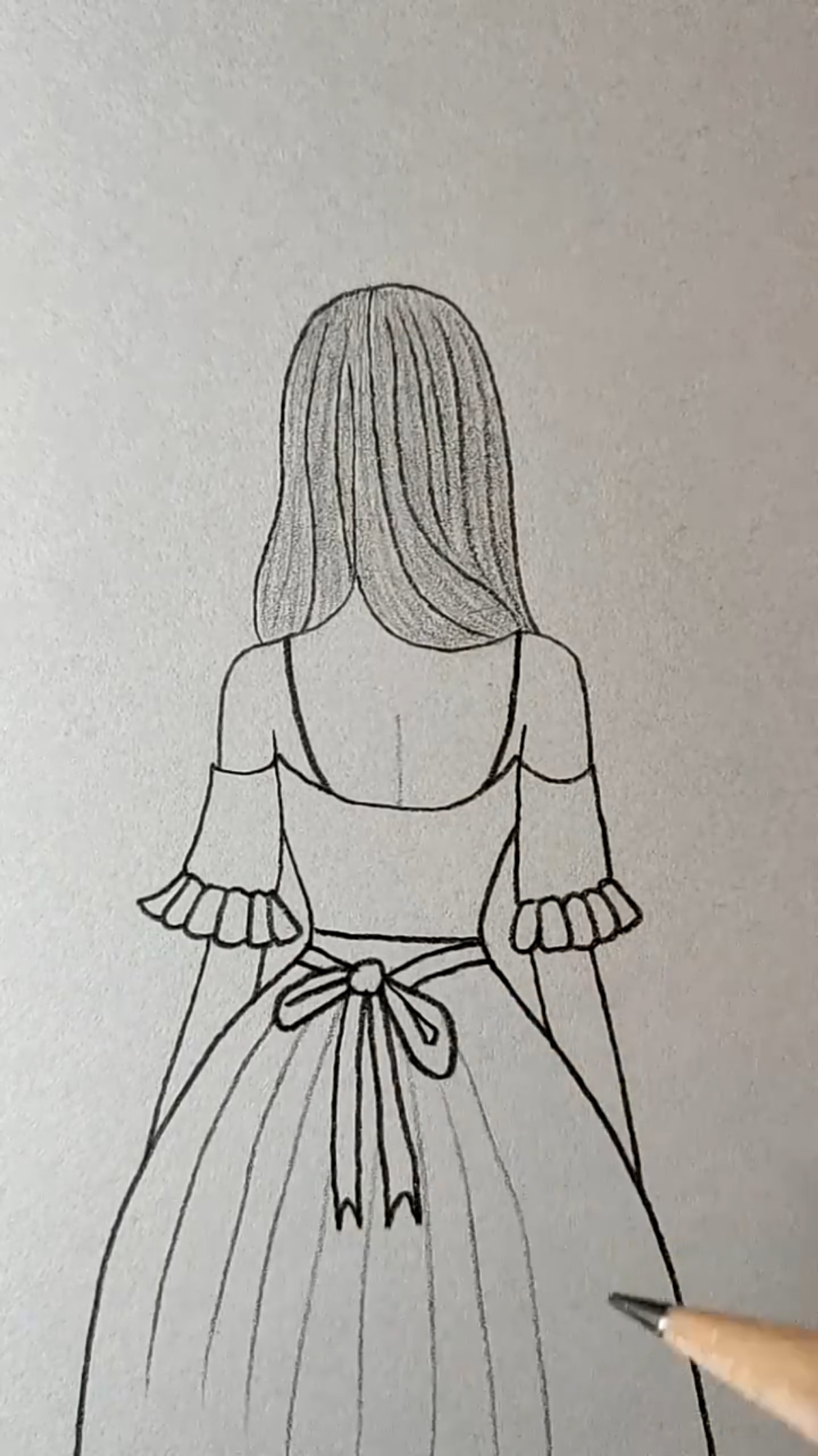 画画原来如此简单#画美女背影,美吗