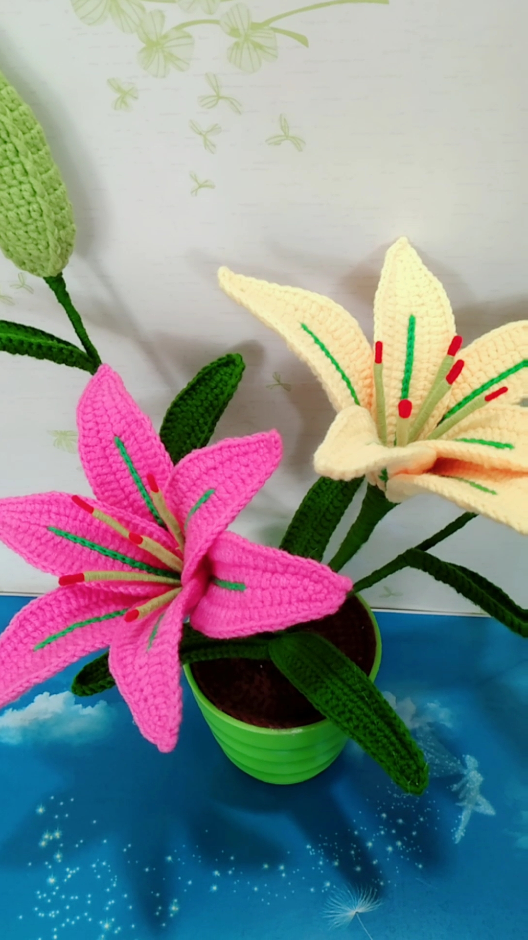 头部保健操#毛线钩的百合花,你们喜欢吗?