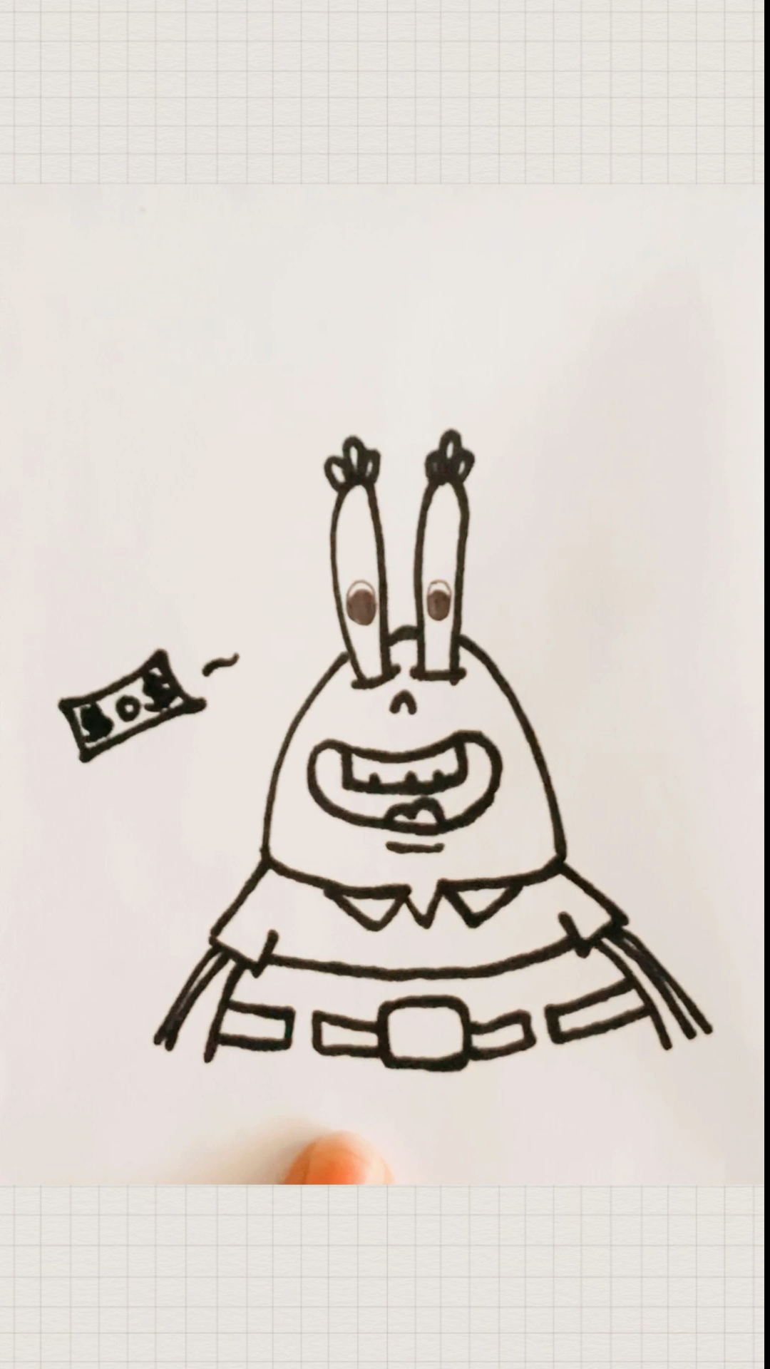 简笔画#蟹老板简笔画