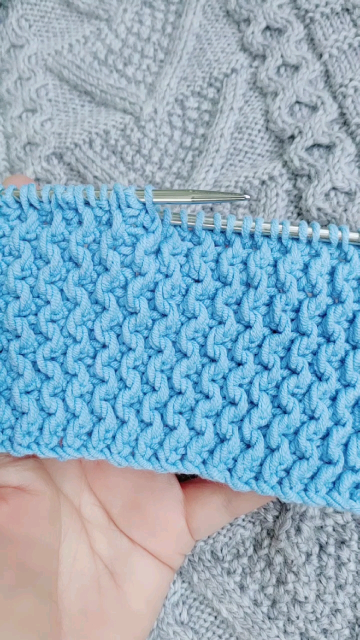 纯手工编织#阿尔巴尼亚针编织教程.2针4行一个花型.-度小视