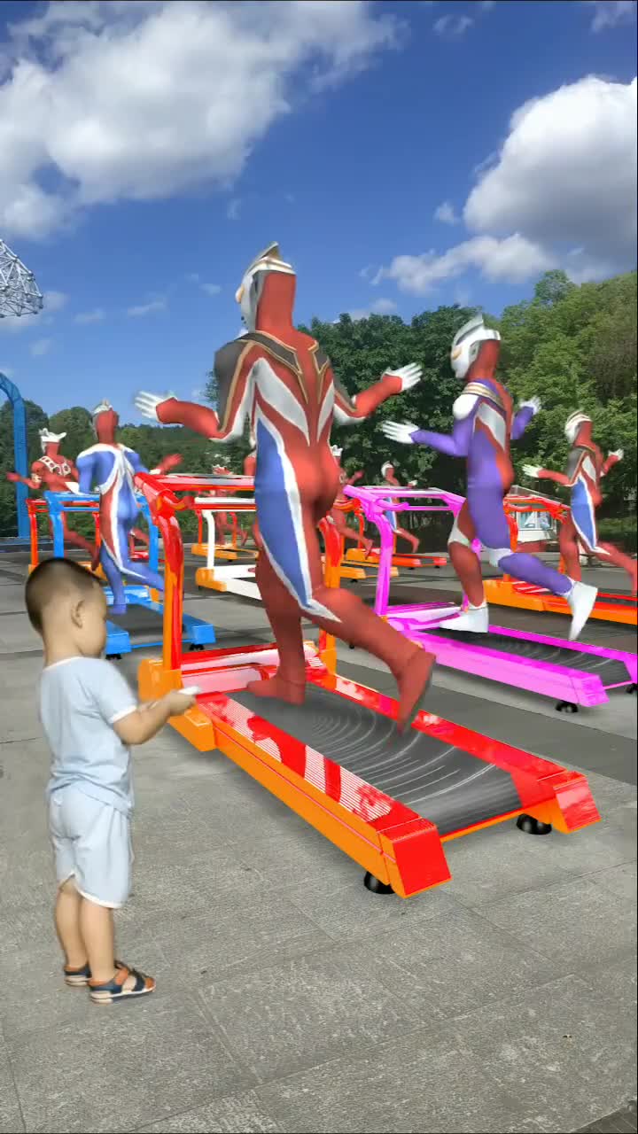 奥特曼健身运动,看看这姿势帅不帅