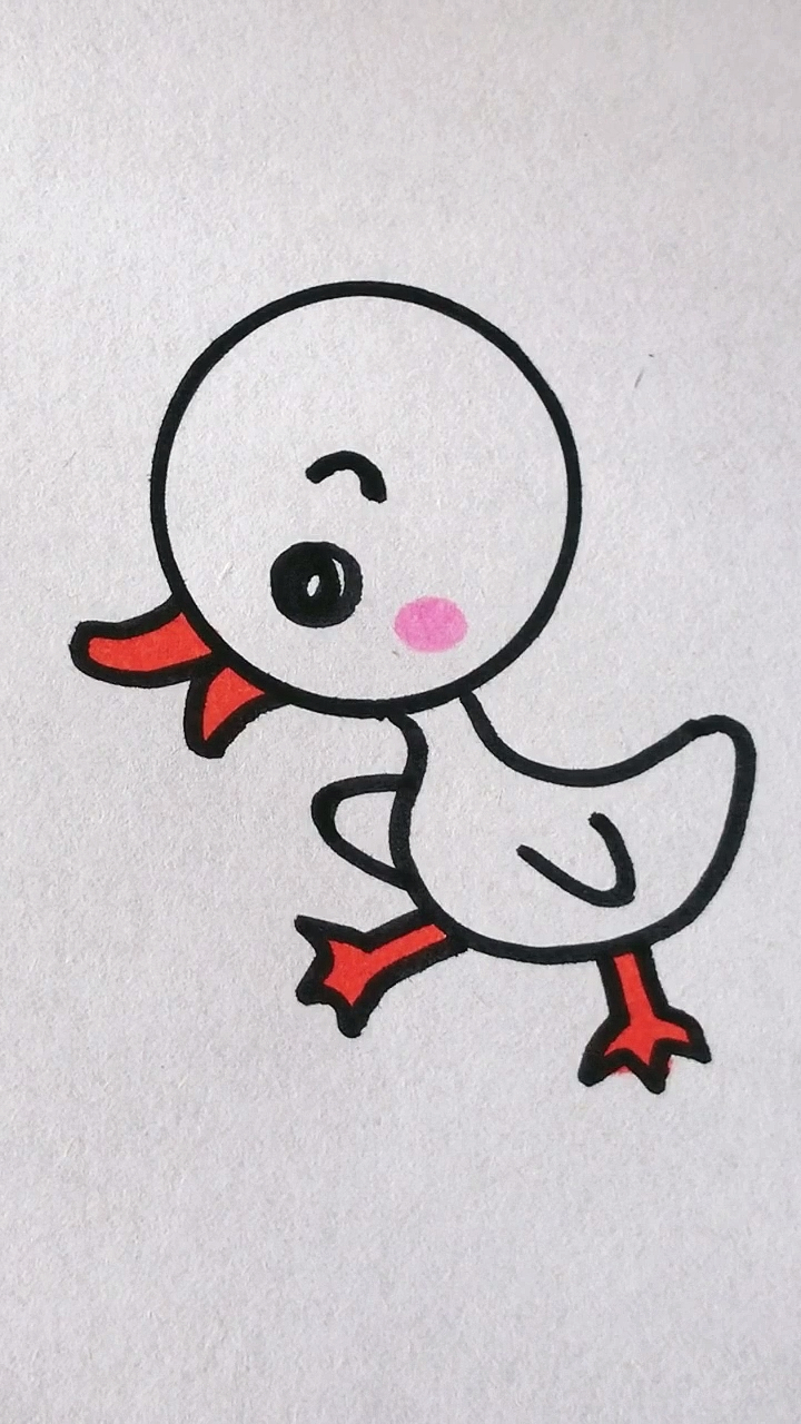 画画原来如此简单#简单画一只小鸭子,你学会了吗?