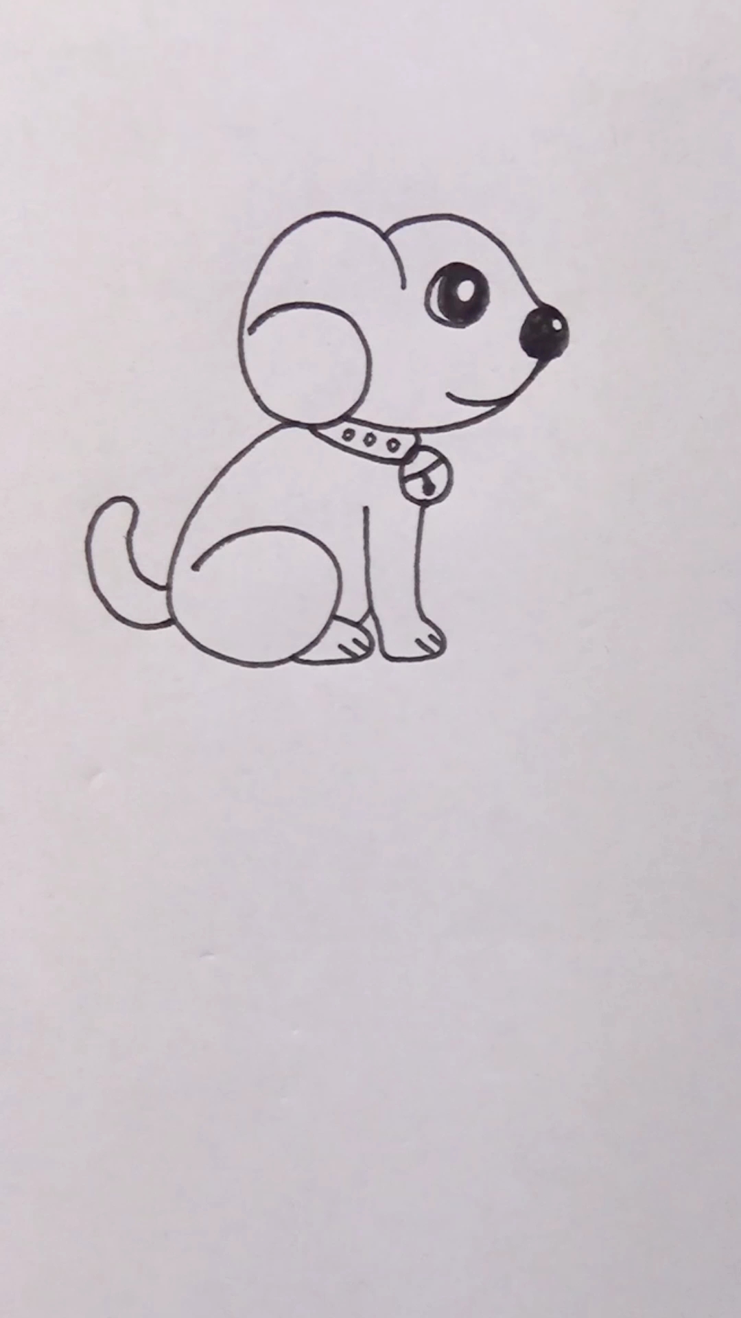 用两个6画只可爱的小狗,很简单哦!