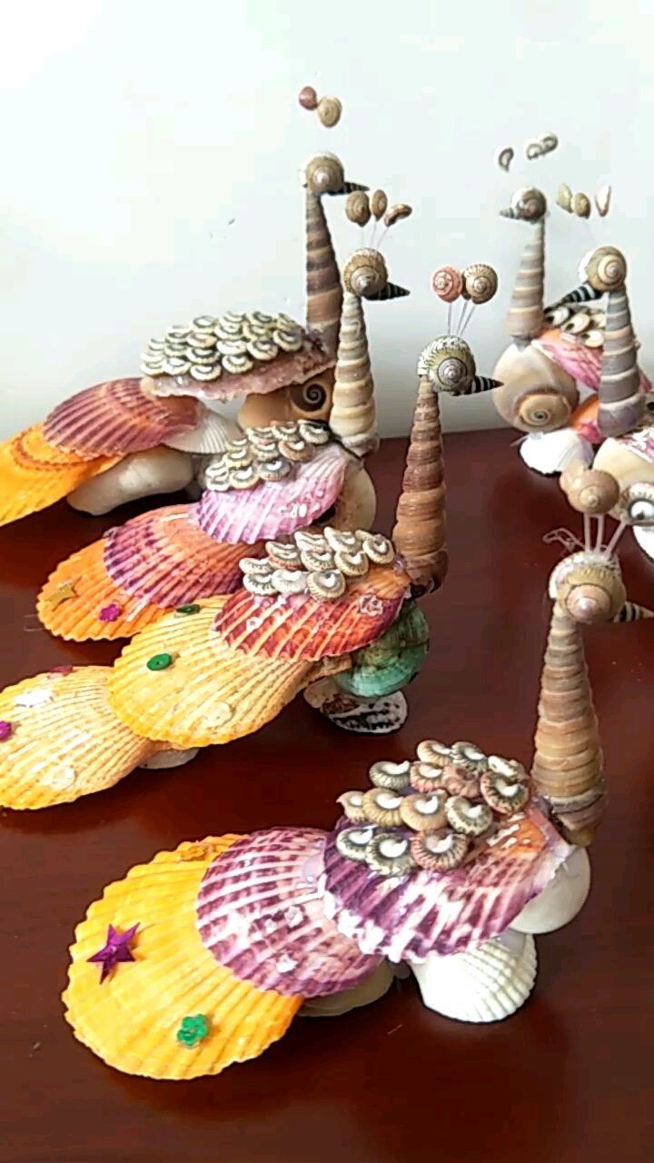 贝壳做的孔雀真漂亮