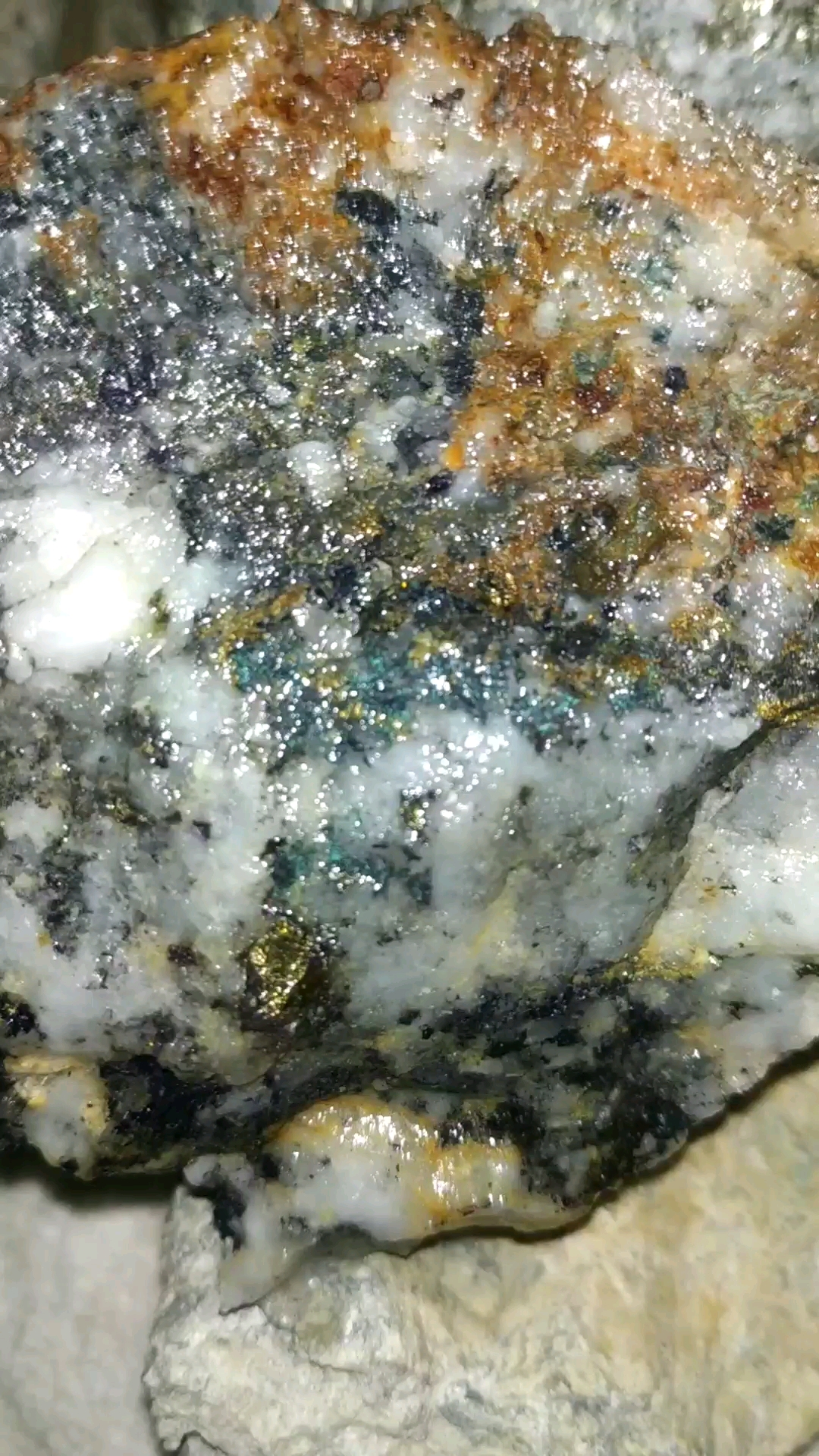 上山探矿,发现明金矿石