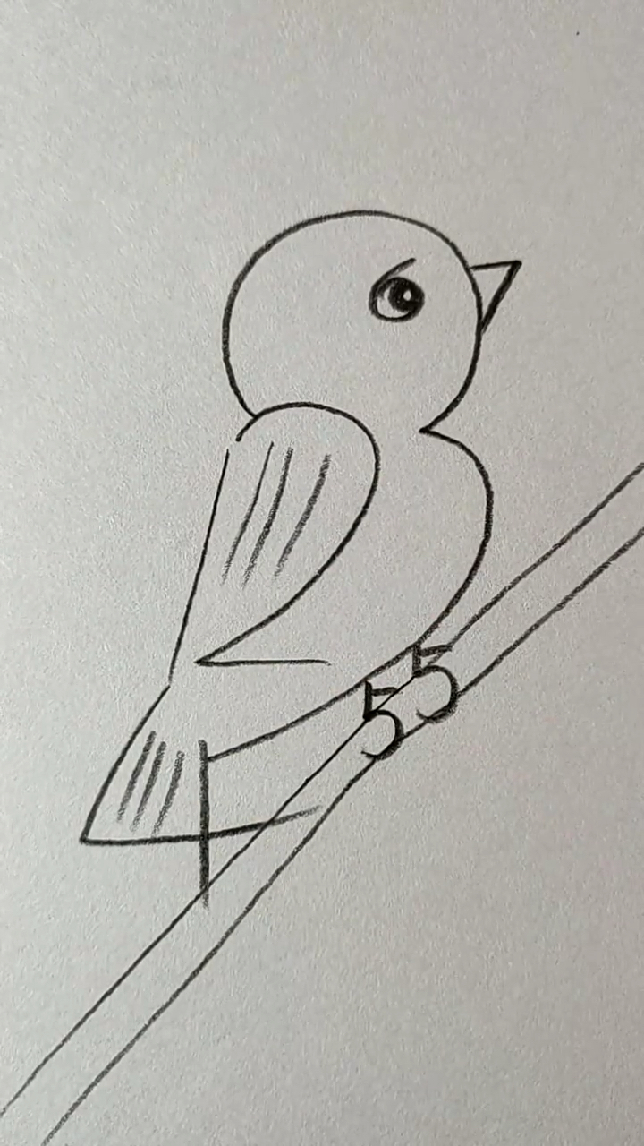 简笔画#用1234567画一只鸟