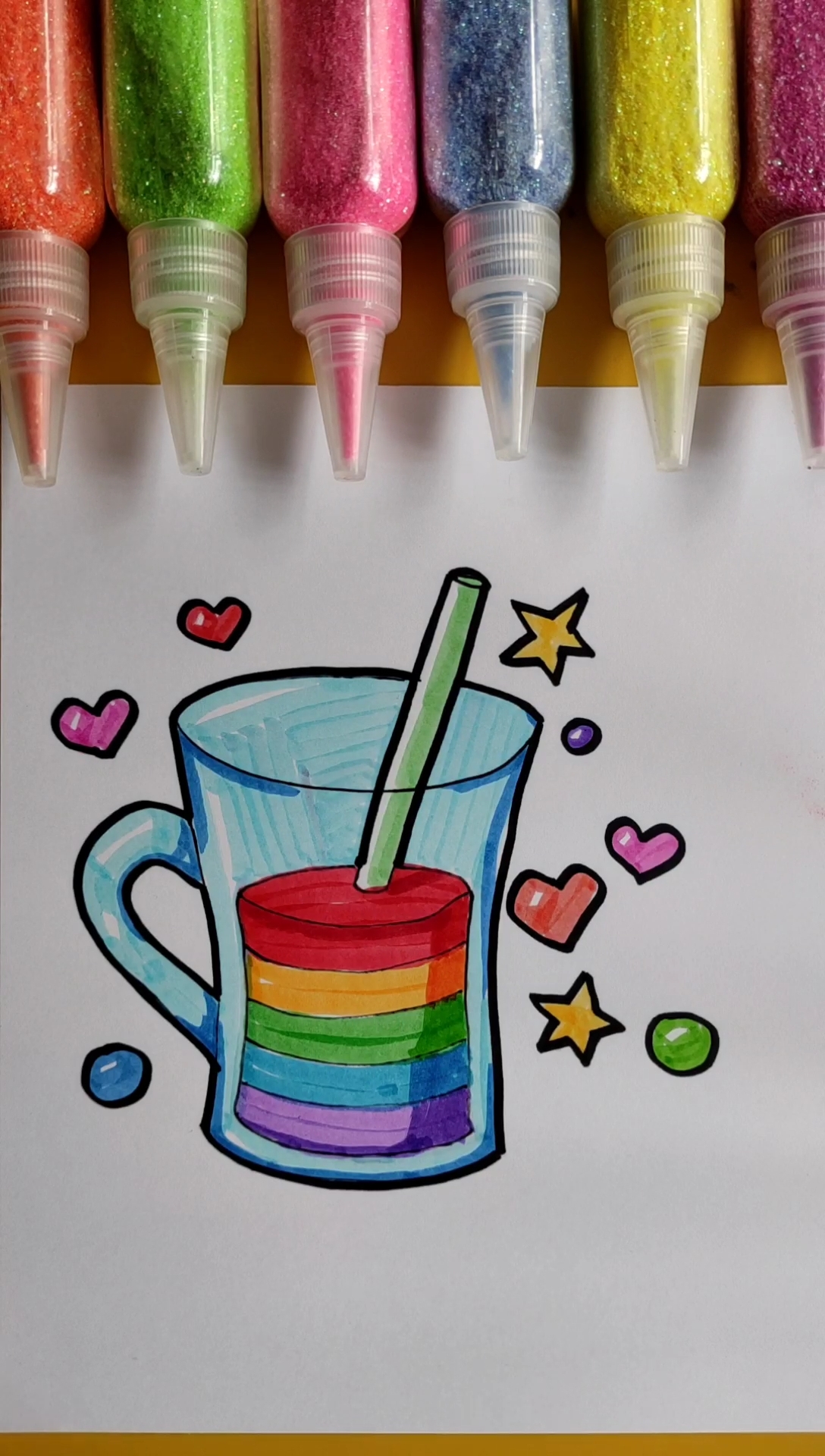 简笔画#简笔画彩色杯子