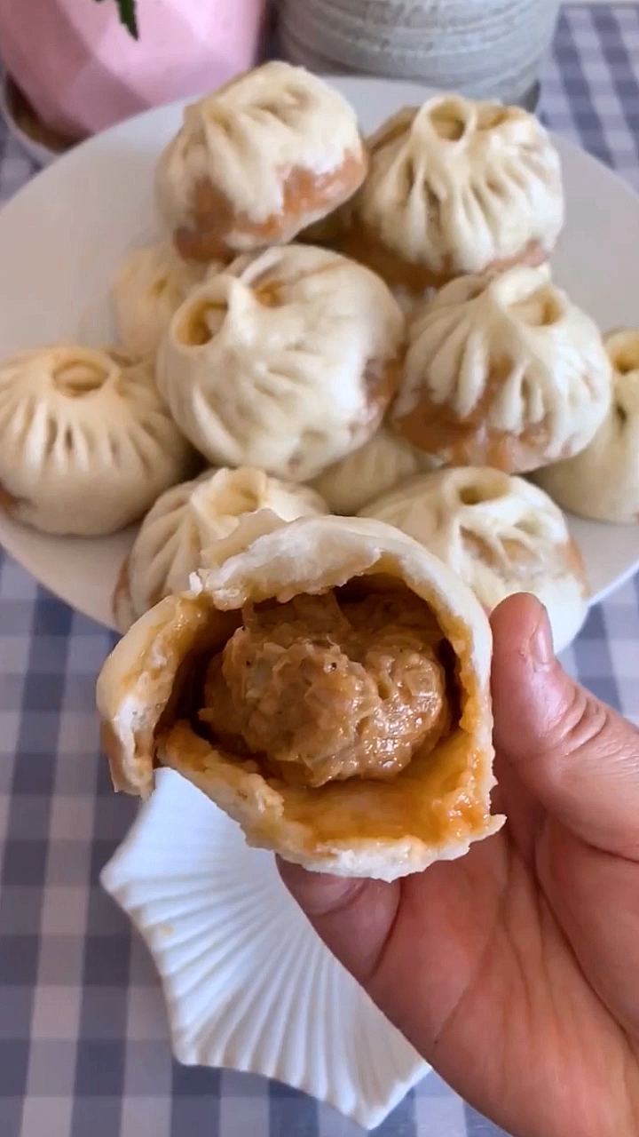 自制美食#多汤汁包子调馅小技巧