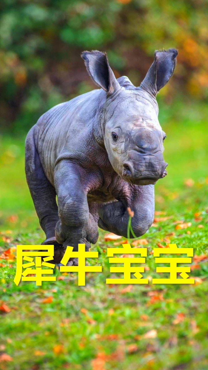 动物世界#5个月大的犀牛宝宝,出身自带皱皱"盔甲"的铁憨憨,找妈妈