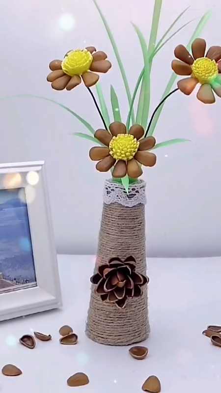 创意手工#过年吃的松子壳,可以派上用场了-全民小视频