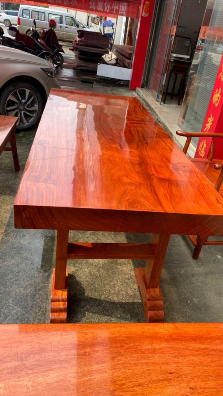 缅甸花梨(大果紫檀)大板5件套.