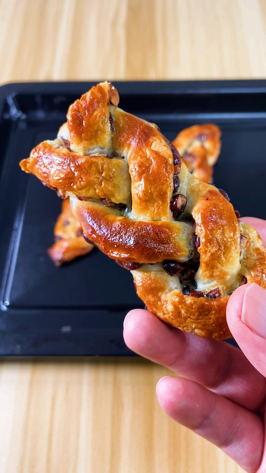 蜜豆酥#手抓饼皮做的蜜豆千层酥,你学费了吗?