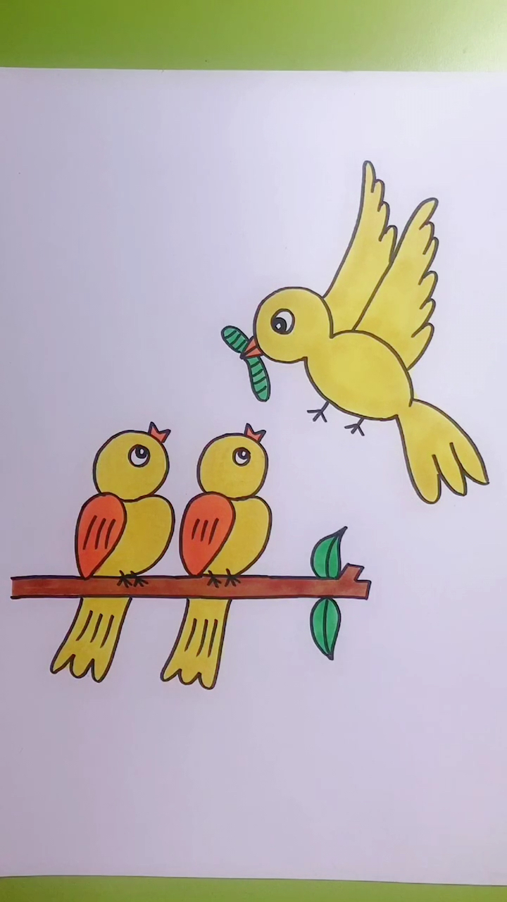 画画原来如此简单#3个3画3只鸟