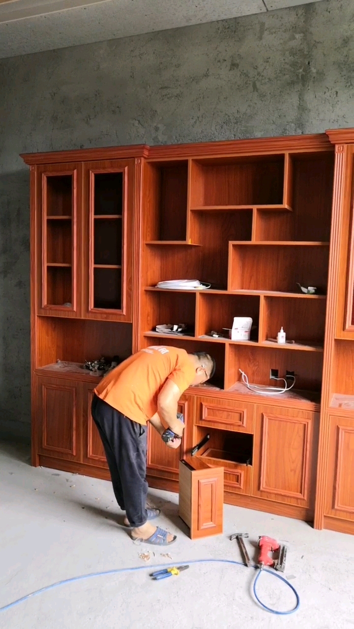 中式免漆板书柜