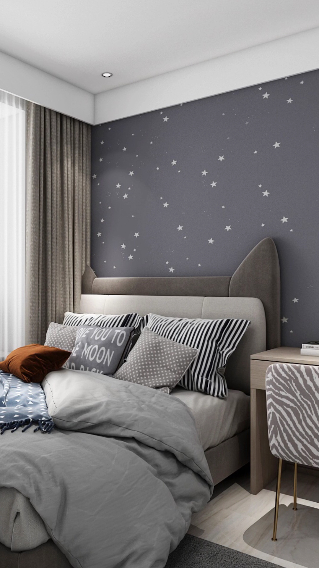 不一样的人生12平儿童房这样设计星空壁布做背景墙简约又大气说不上