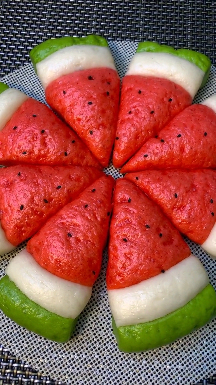 自制美食#西瓜馒头这样做 孩子超级的喜欢