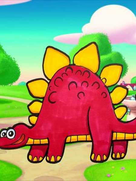 学恐龙小知识画可爱的剑龙简笔画