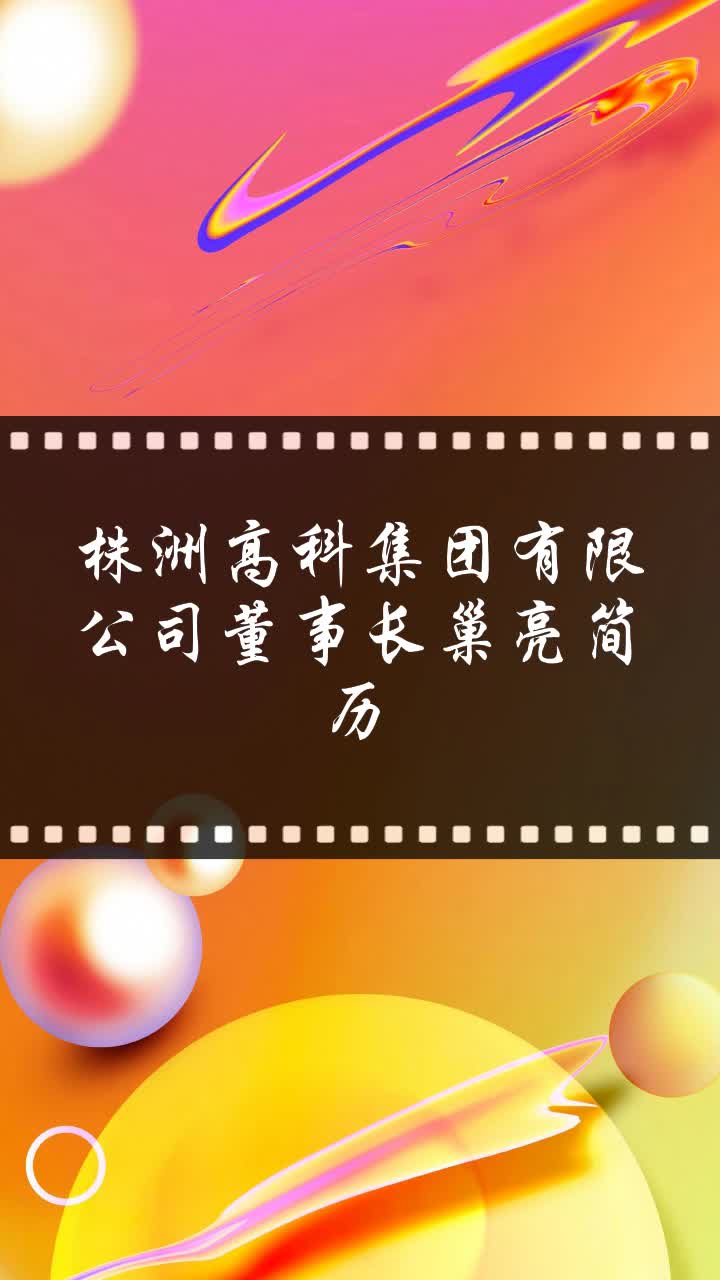 株洲高科集团有限公司董事长巢亮简历