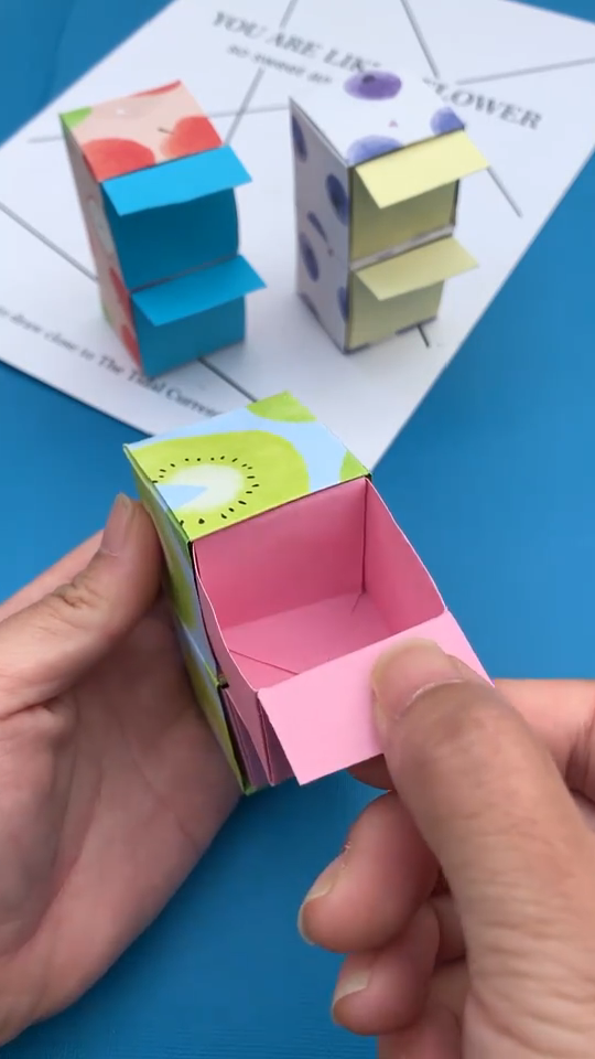 折纸迷你微型小抽屉做着很简单放个小物件很实用