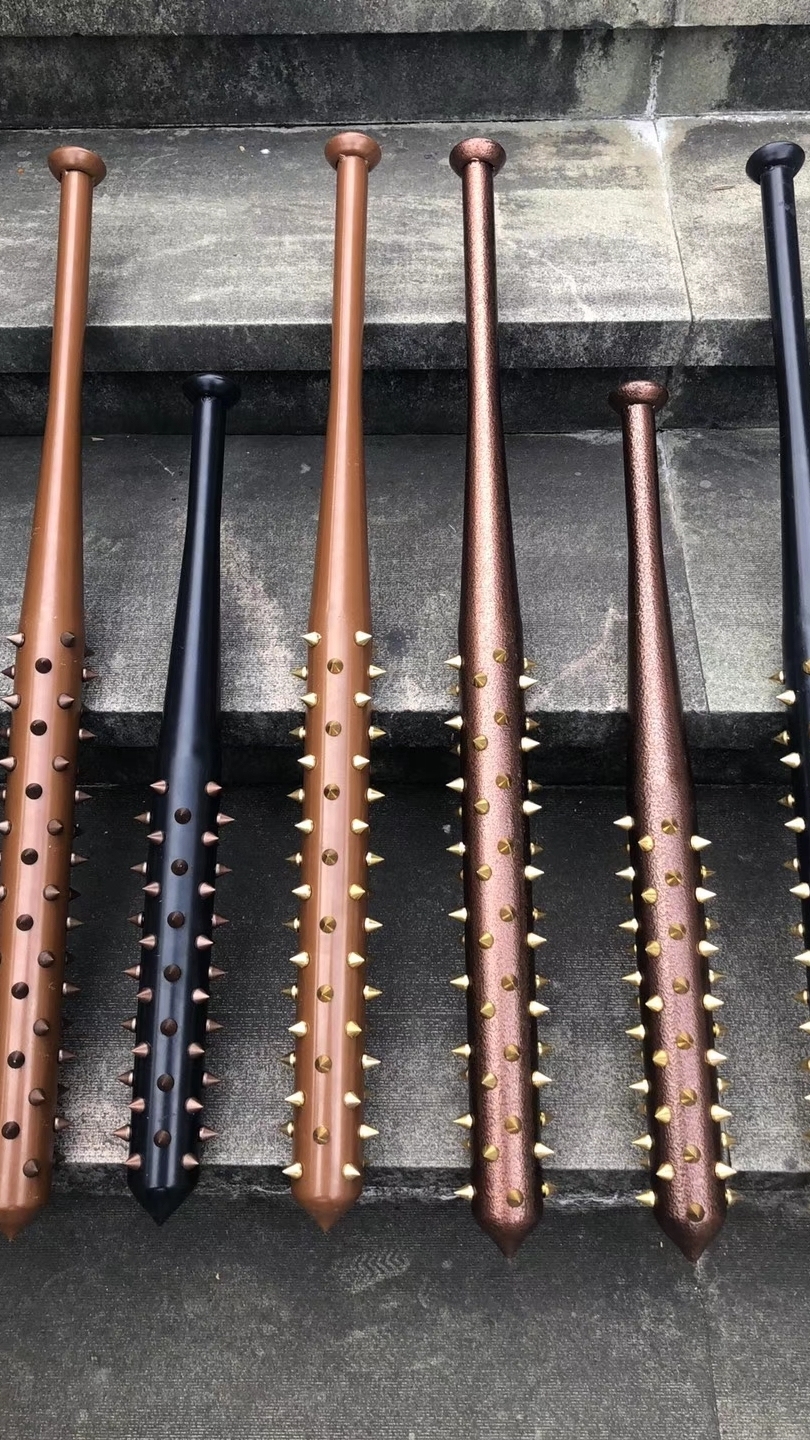 狼牙棒钢钉棒球棍高硬度合金钢黑色黄色可选中款短款狼牙大棒