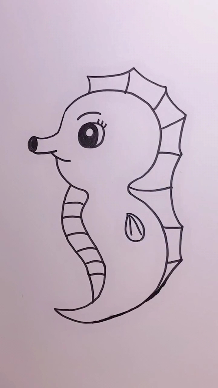 画画原来如此简单#数字3教你画小海马