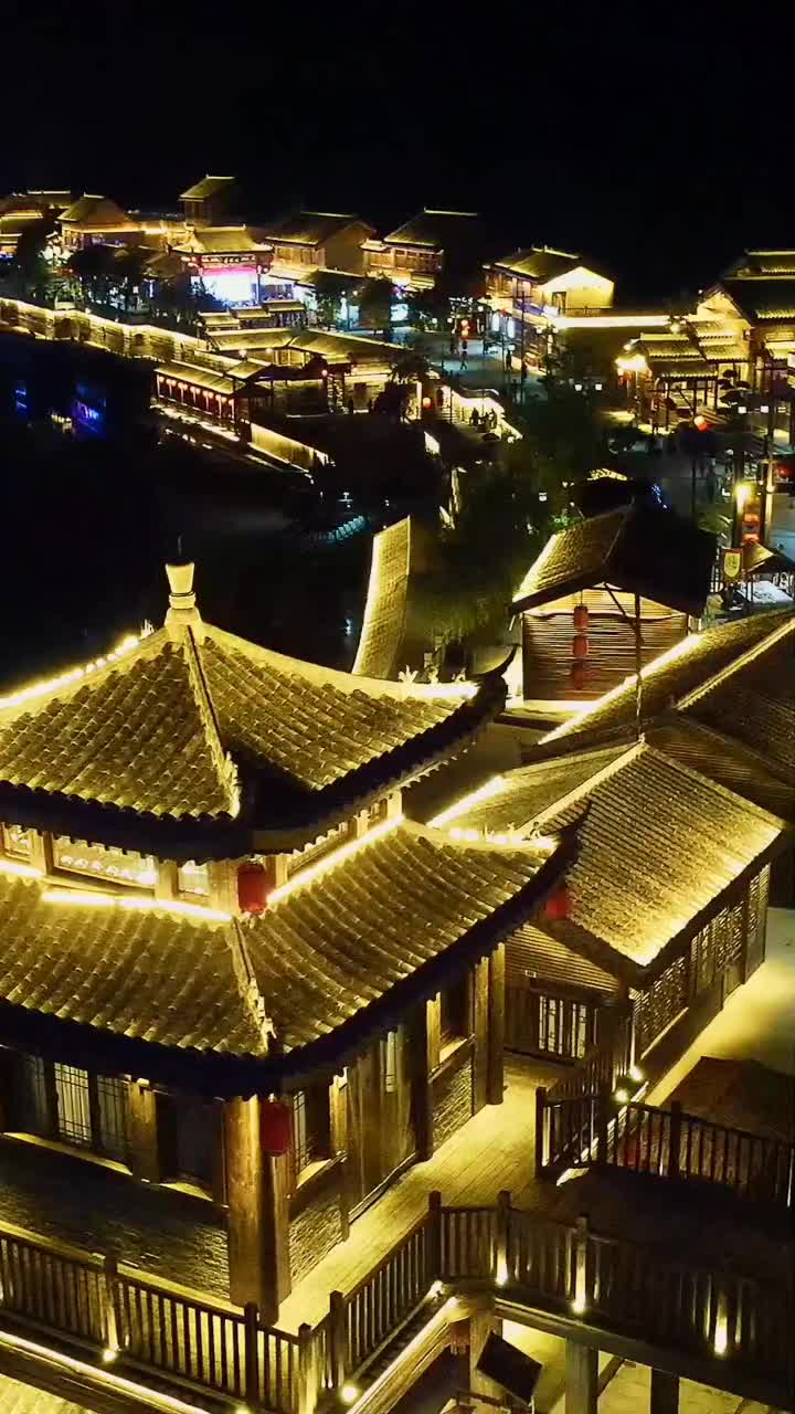 河北邯郸磁县开河码头夜景非常的惊艳以前的盛市再现