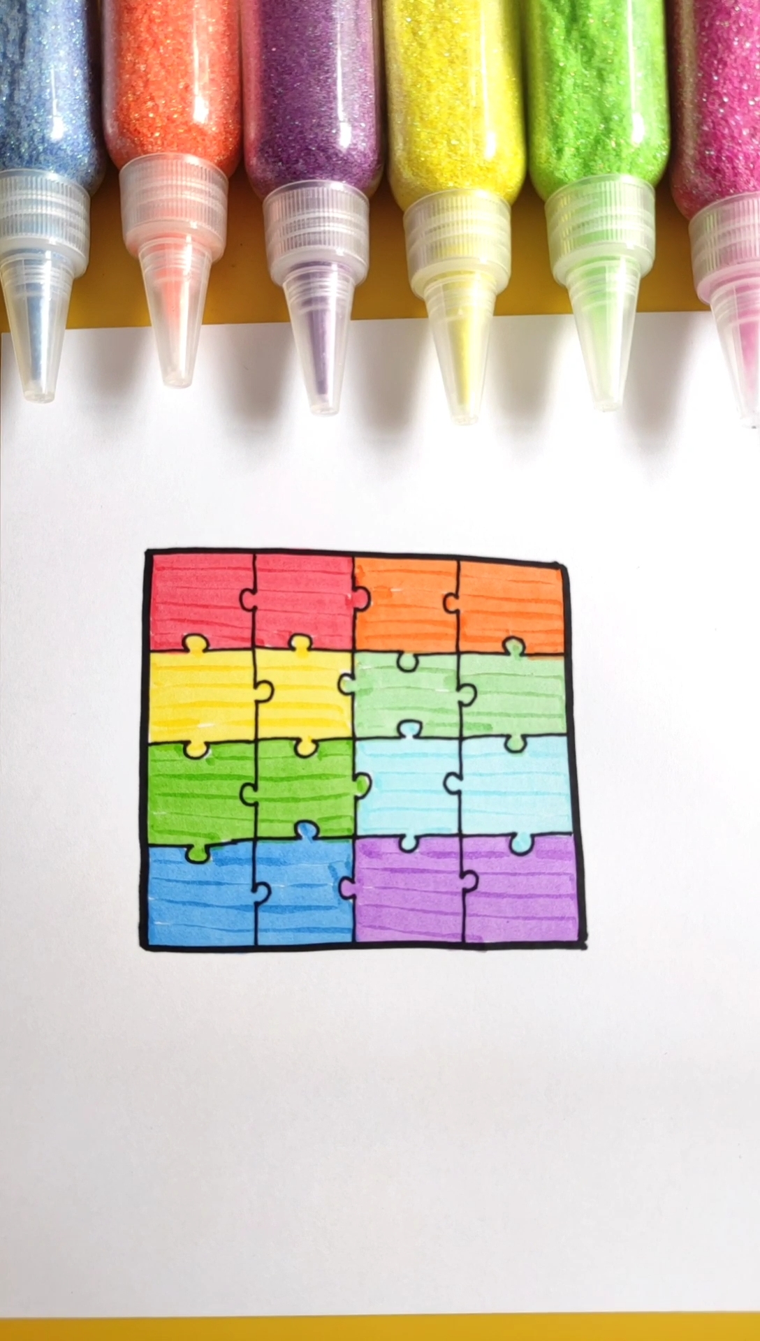 简笔画彩色拼图