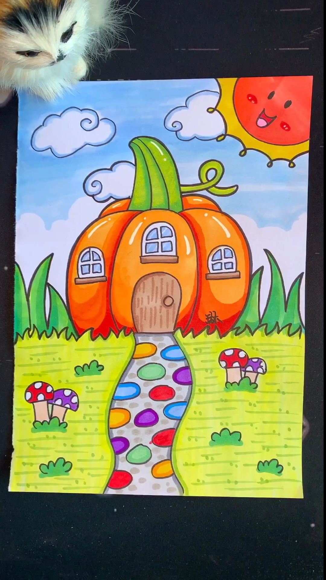 简笔画#简笔画南瓜小房子