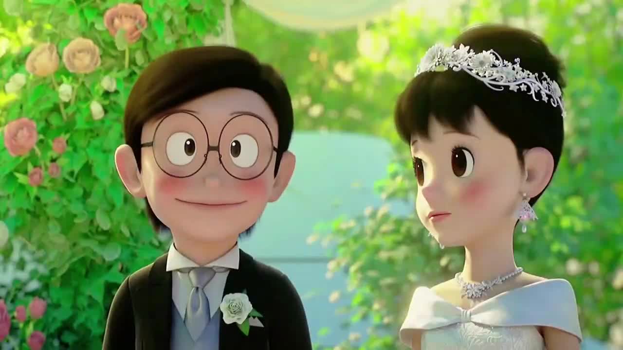 带奶奶时光穿越见证未来大雄的婚礼