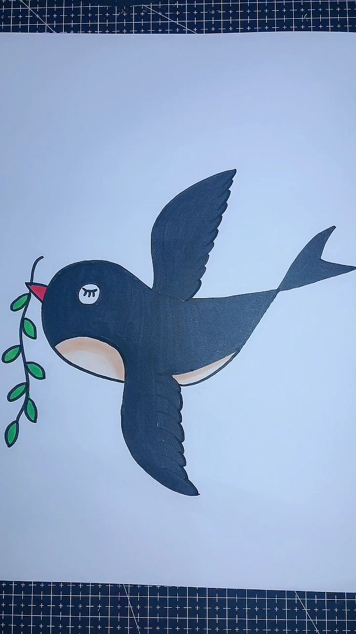 画画原来如此简单#教你画春天的小燕子