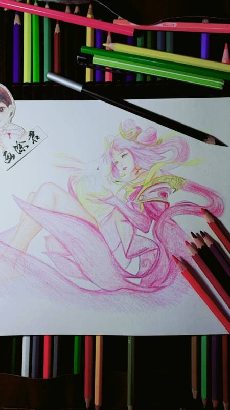 手绘纯手绘#彩铅王者荣耀嫦娥-度小视
