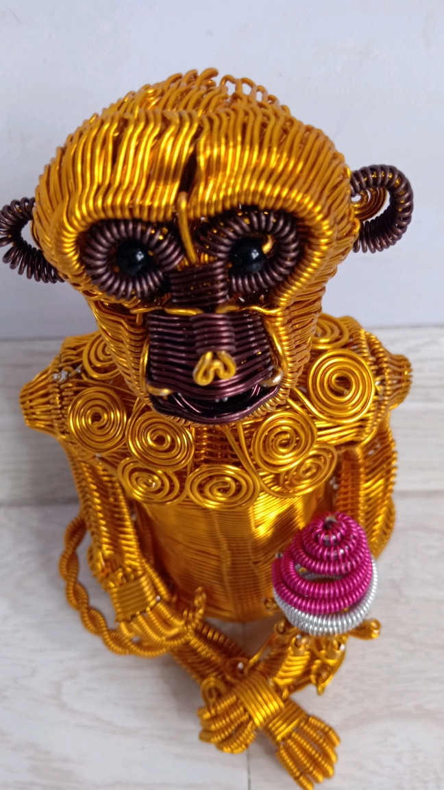 金属丝手工绕线十二生肖猴子