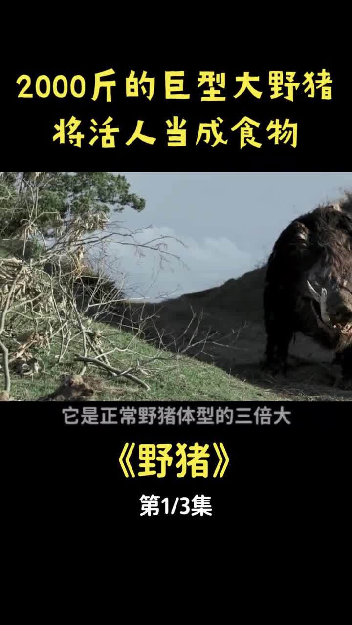 好看电影#000斤的巨型大野猪,将活人当成食物,最后却越吃越大,惊悚片