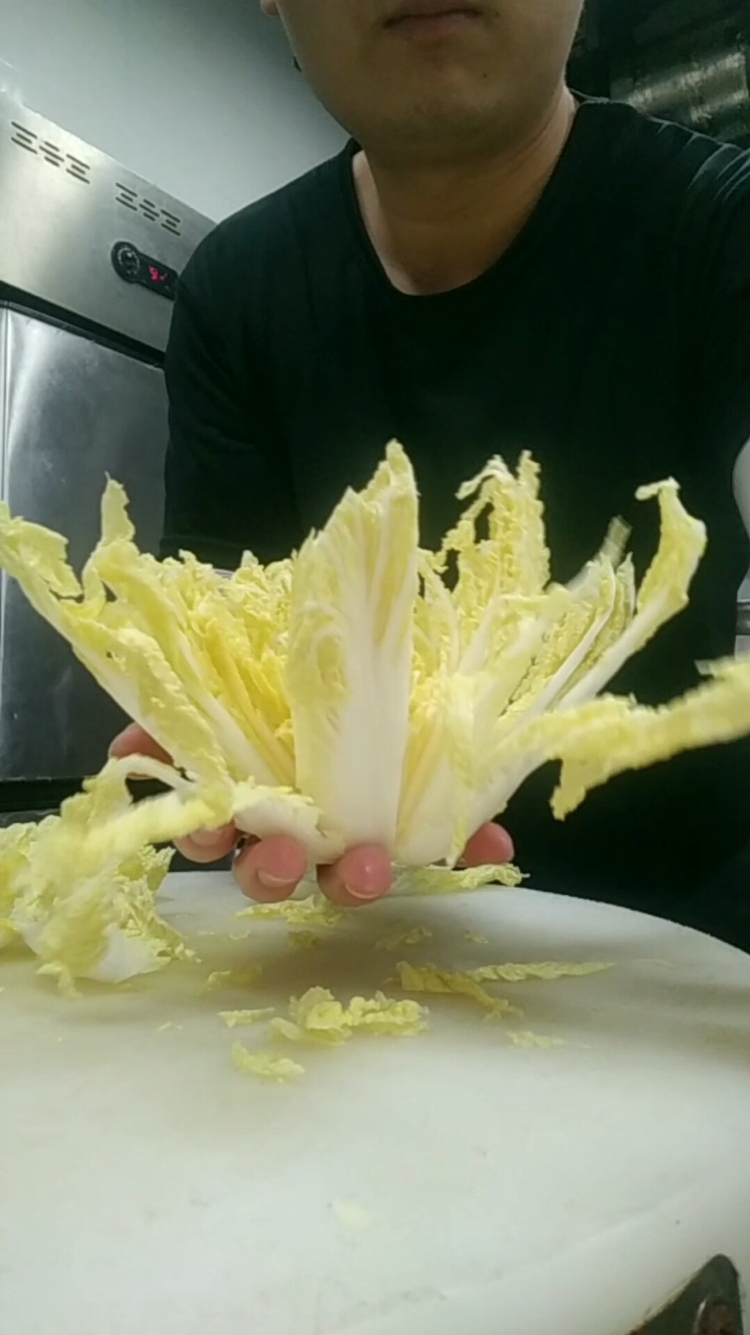 美食#娃娃菜4刀菊花切法,仅供参考