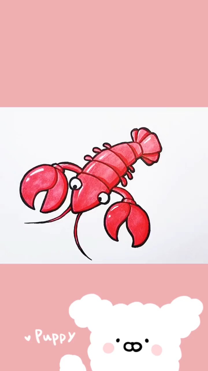 今天教大家画一只大龙虾