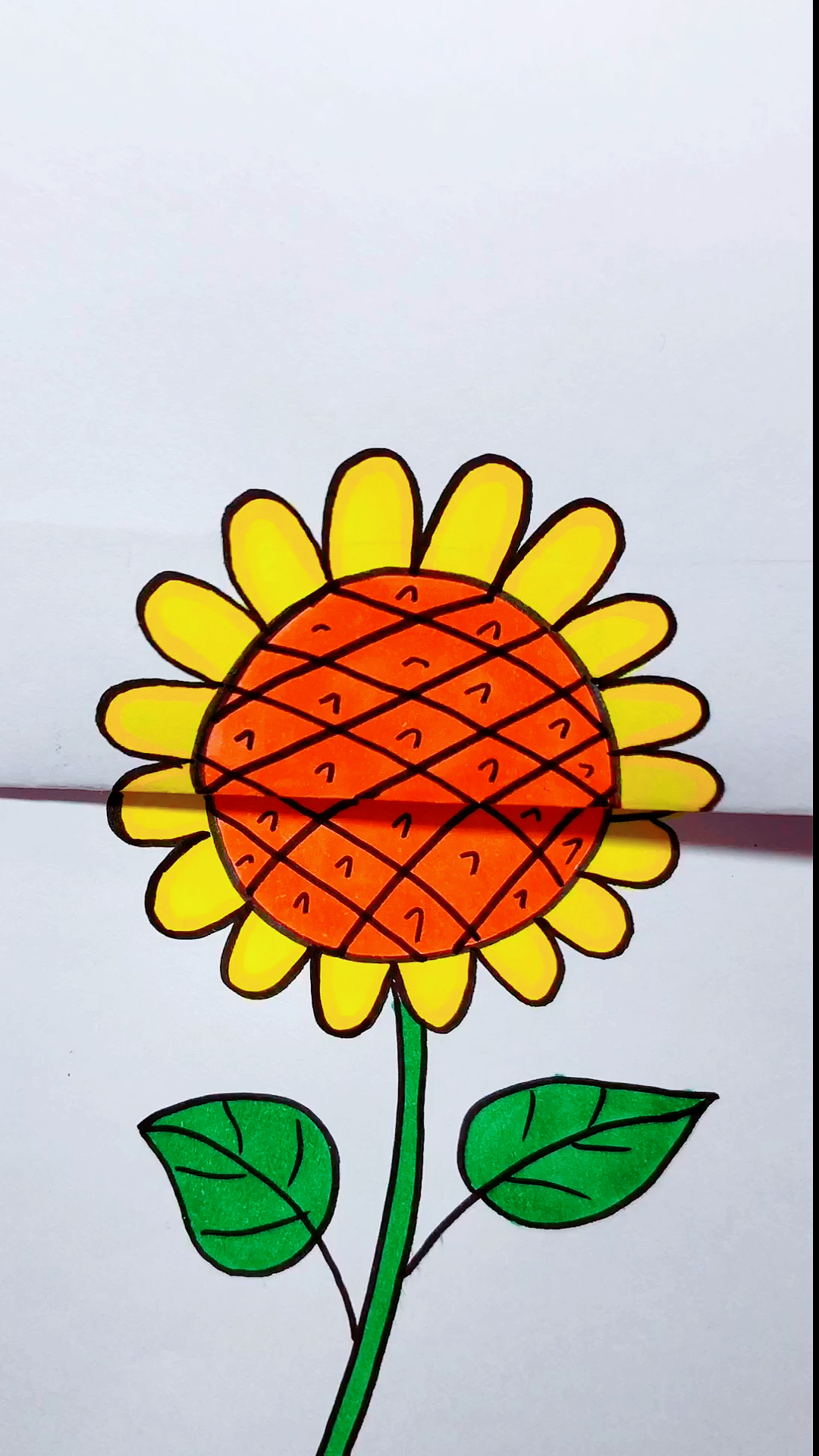 我要上热门#向日葵折叠画