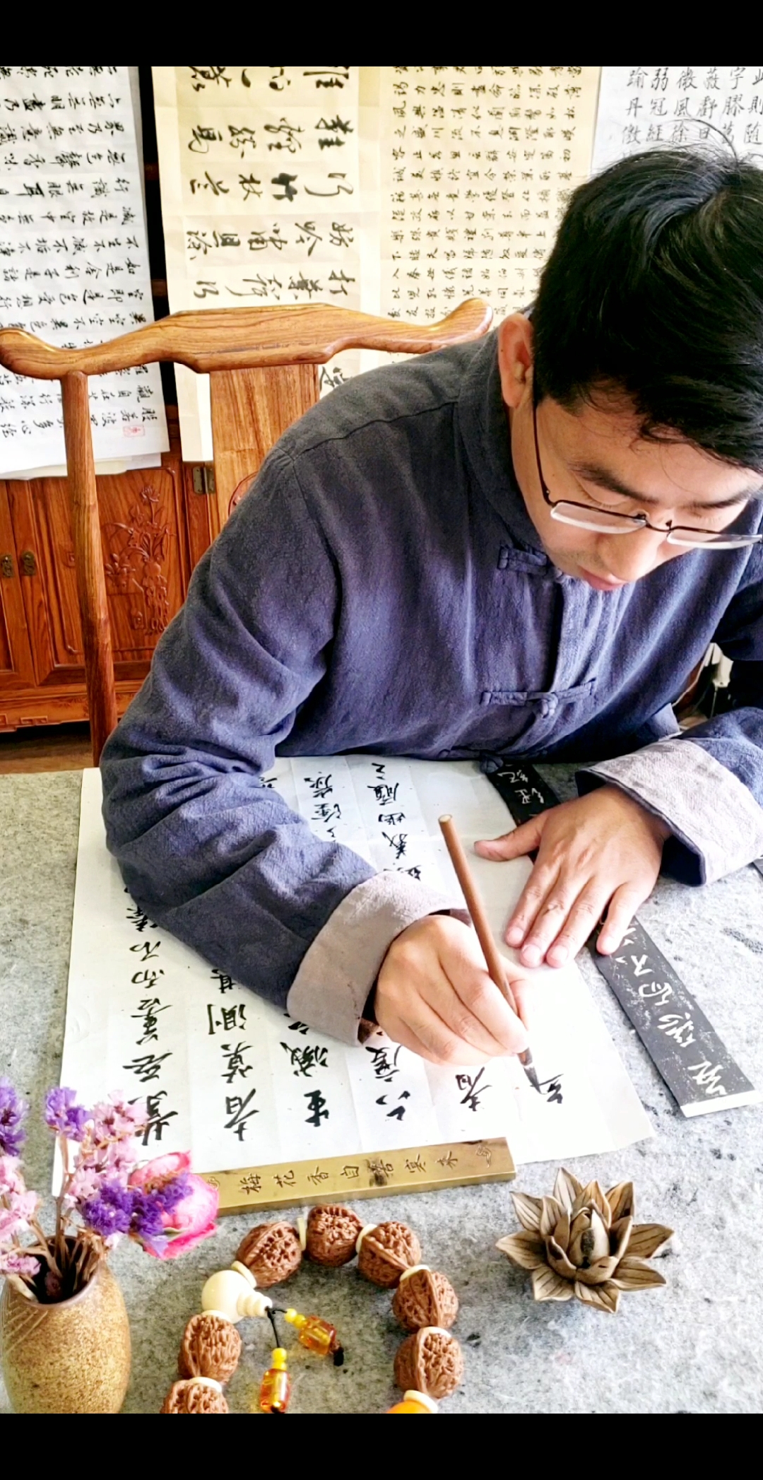 我要上热门#王羲之的圣教序书法已经在这位小帅哥的心中扎根了,希望