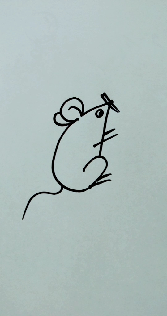 7加2等于9画一只老鼠.