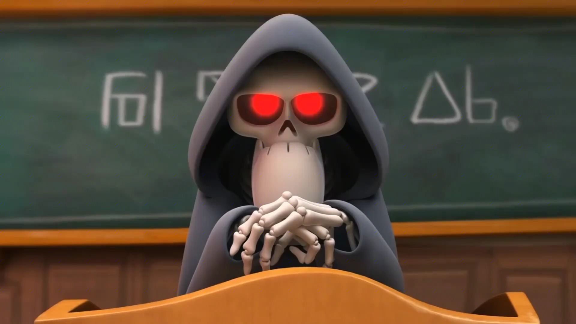 动漫#考试中小僵尸打小抄 独眼怪偷看小绿妹 都被老师打懵